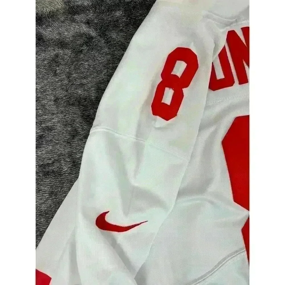 Nike New York Giants NFL #8 Daniel Jones On Field Men's L White Red Football